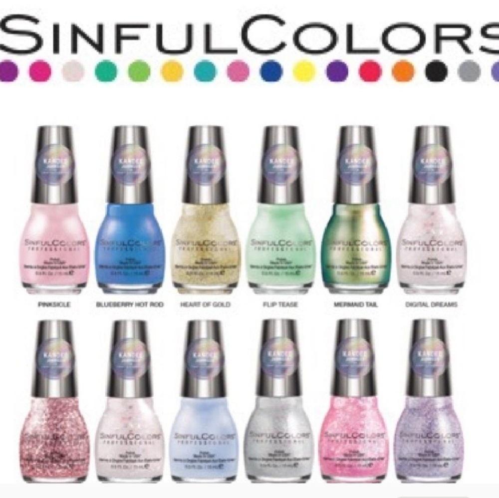 Bundle of 10 Sinful Colors Nail Polish